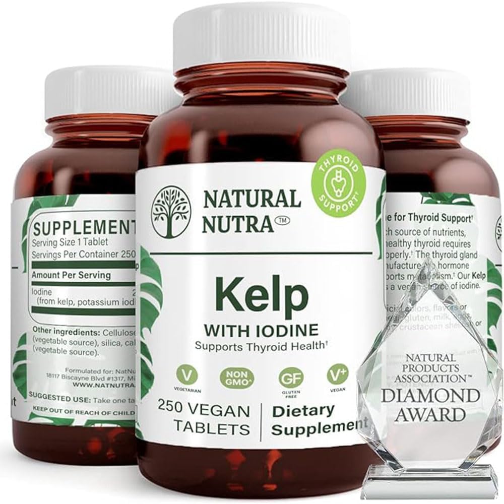 Natural Nutra Kelp Iodine Supplement for Thyroid Support & Energy