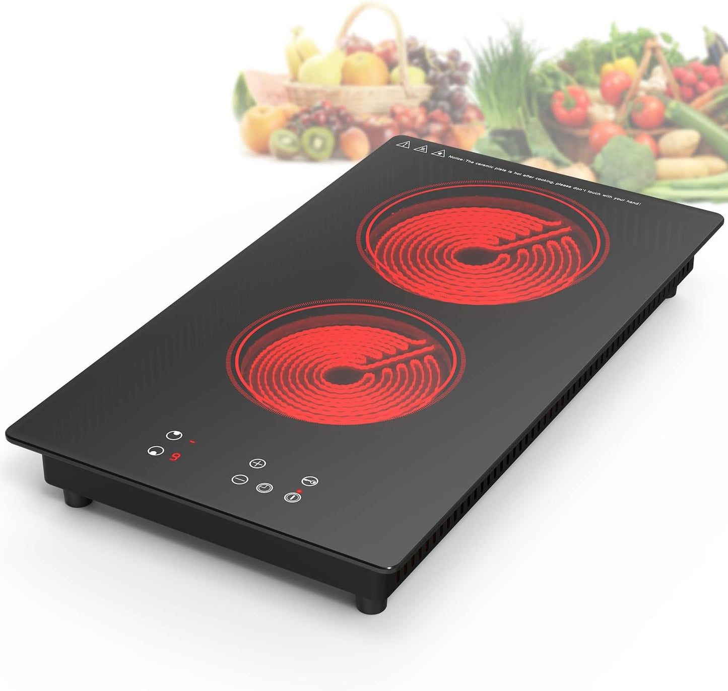 Electric Cooktop with Double Cooking Zones for Efficient Cooking