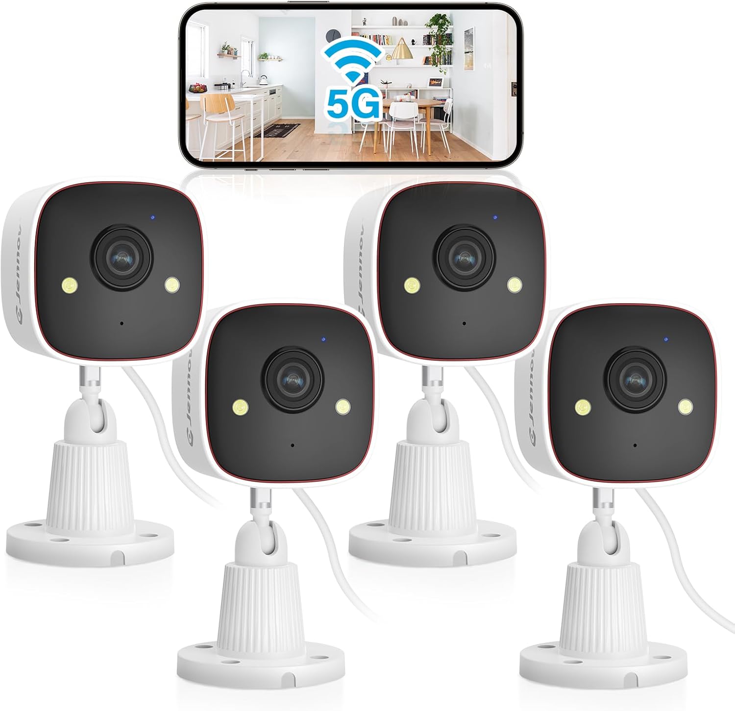 Jennov 2K HD Security Camera: Color Night Vision & AI Detection
