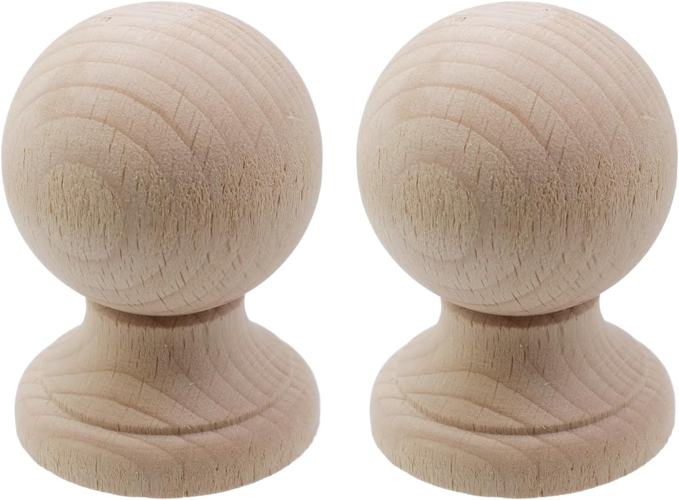 2PCS Unfinished Wood Finials - DIY Decor for Bed Post & Curtain Rods!