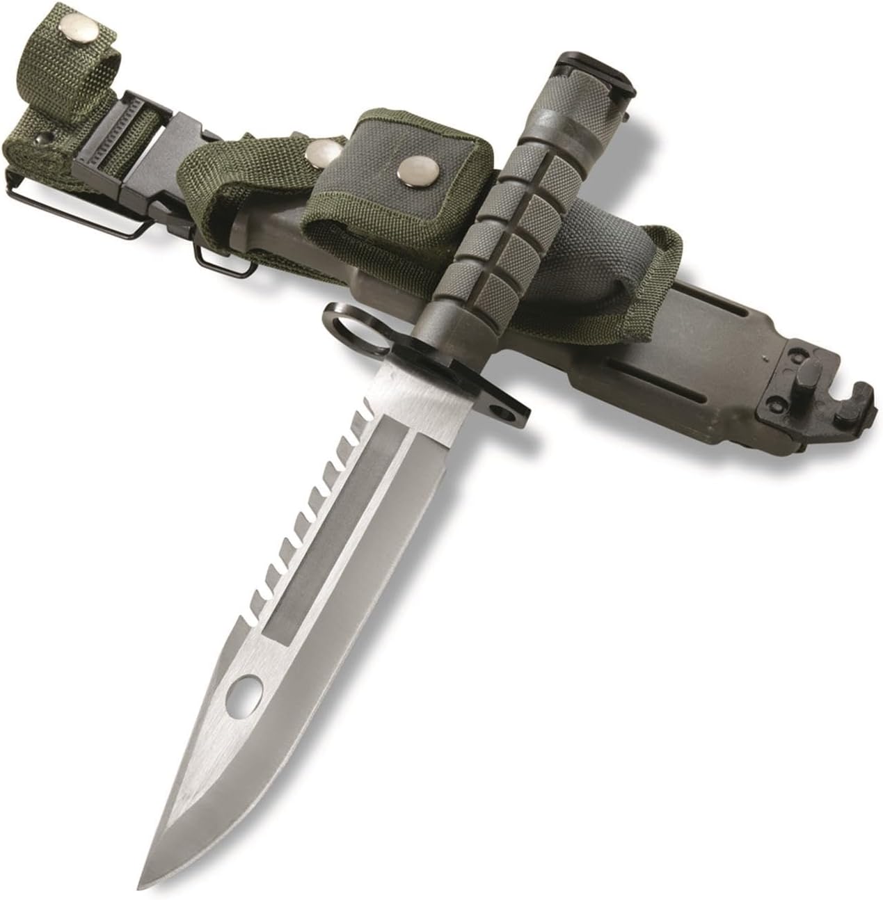SZCO 13 M-9 Bayonet: Tactical Saw Knife, Green/Black