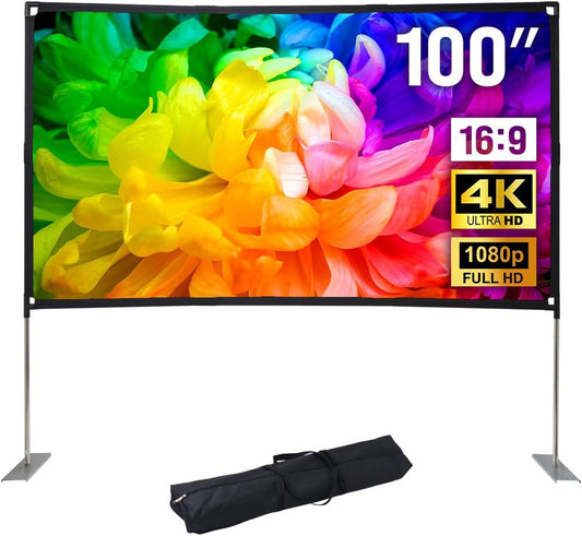100 4K HD Outdoor Projector Screen - Ultimate Home Theater Viewing