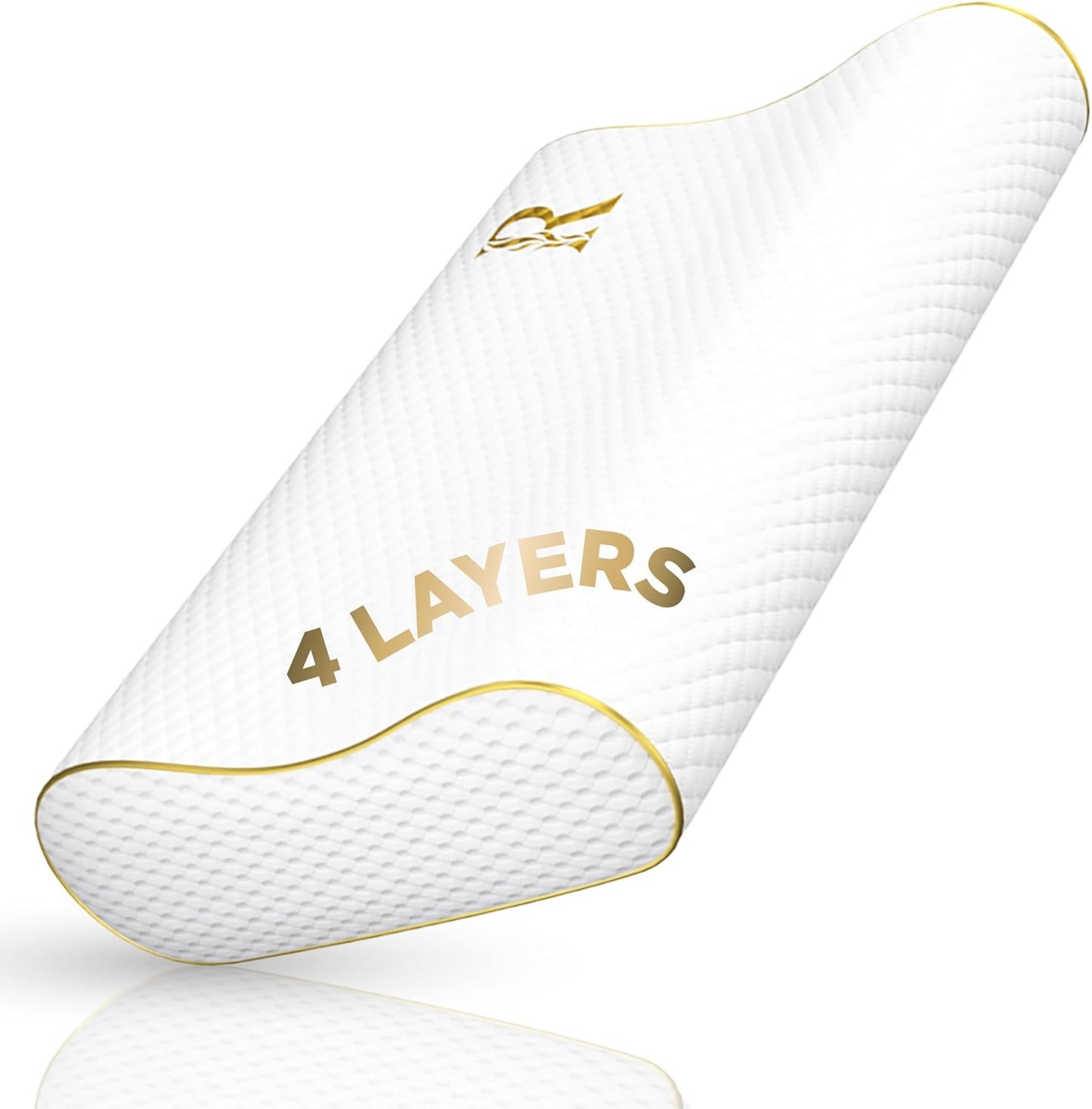 4-Layer Adjustable Queen Memory Foam Pillow for Neck Pain Relief