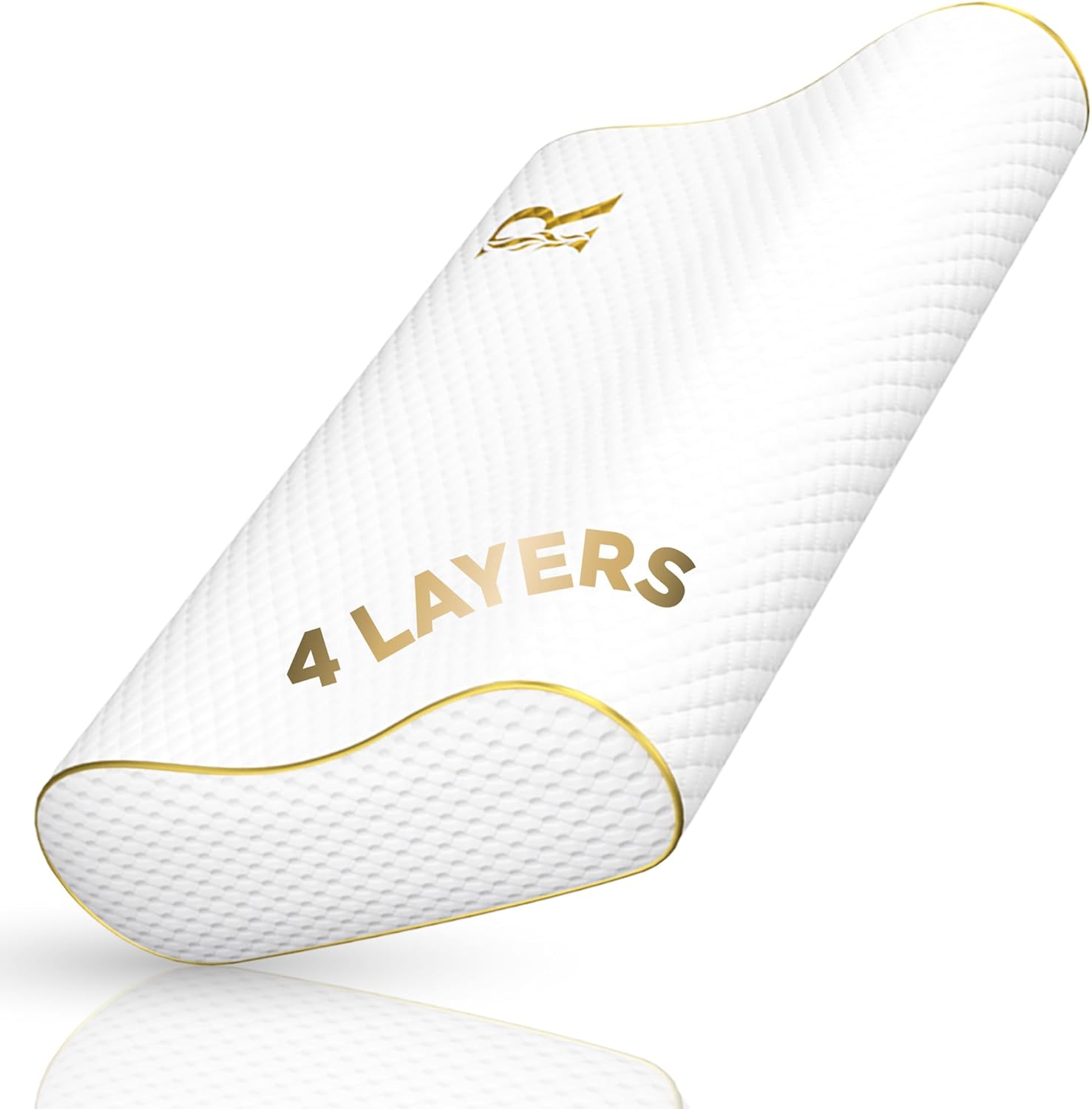4-Layer Adjustable Queen Memory Foam Pillow for Neck Pain Relief
