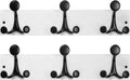 17-In Wood Coat Rack Wall Mount with 3 Triple Hooks - Pack of 2