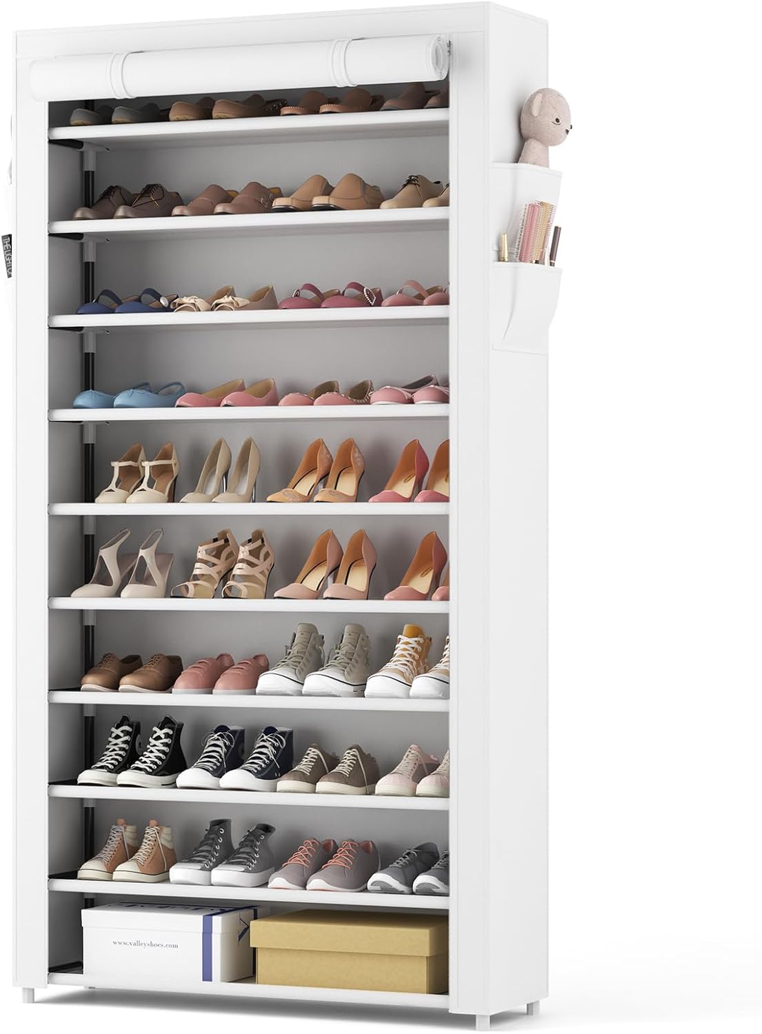 ROJASOP Shoe Rack with Covers for 50-55 Pairs of Shoes
