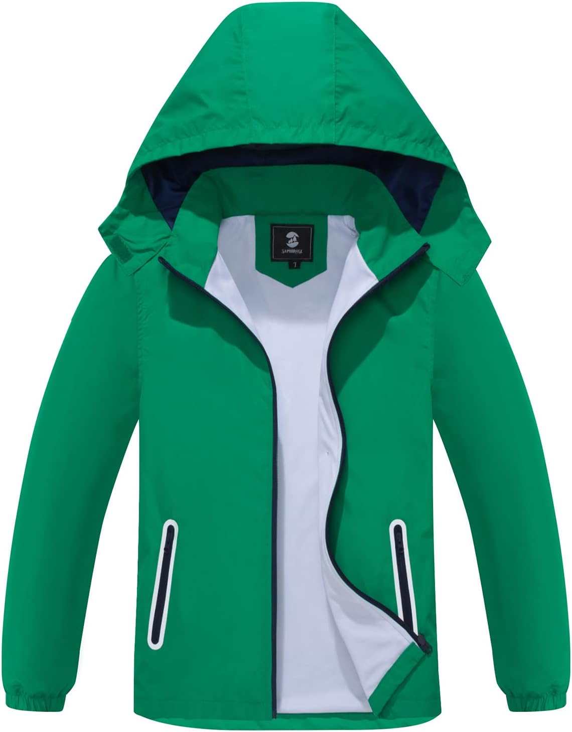 Kids Rain Jacket Waterproof Raincoat with Removable Hood