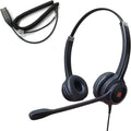 IPD IPH-255 Double Ear Phone Headset with Noise Cancelling Mic - Clear