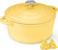 Overmont Enameled Cast Iron Dutch Oven 5.5QT - Versatile Heat