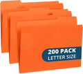 Blue Summit File Folders Letter Size 1/3 Tab Orange - Bulk 200 Pack