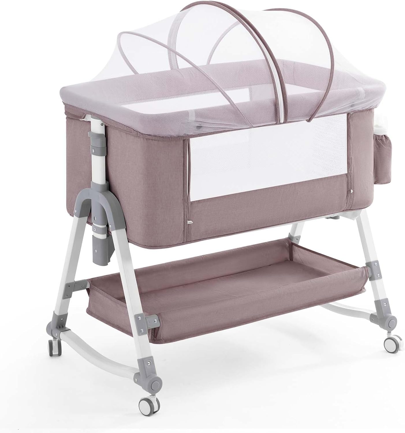 3 in 1 Baby Bassinet with Comfy Mattress and Wheels for Newborns