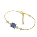 Raw Kyanite Bracelet 925 Sterling Silver and Yellow Gold - Gift Ready