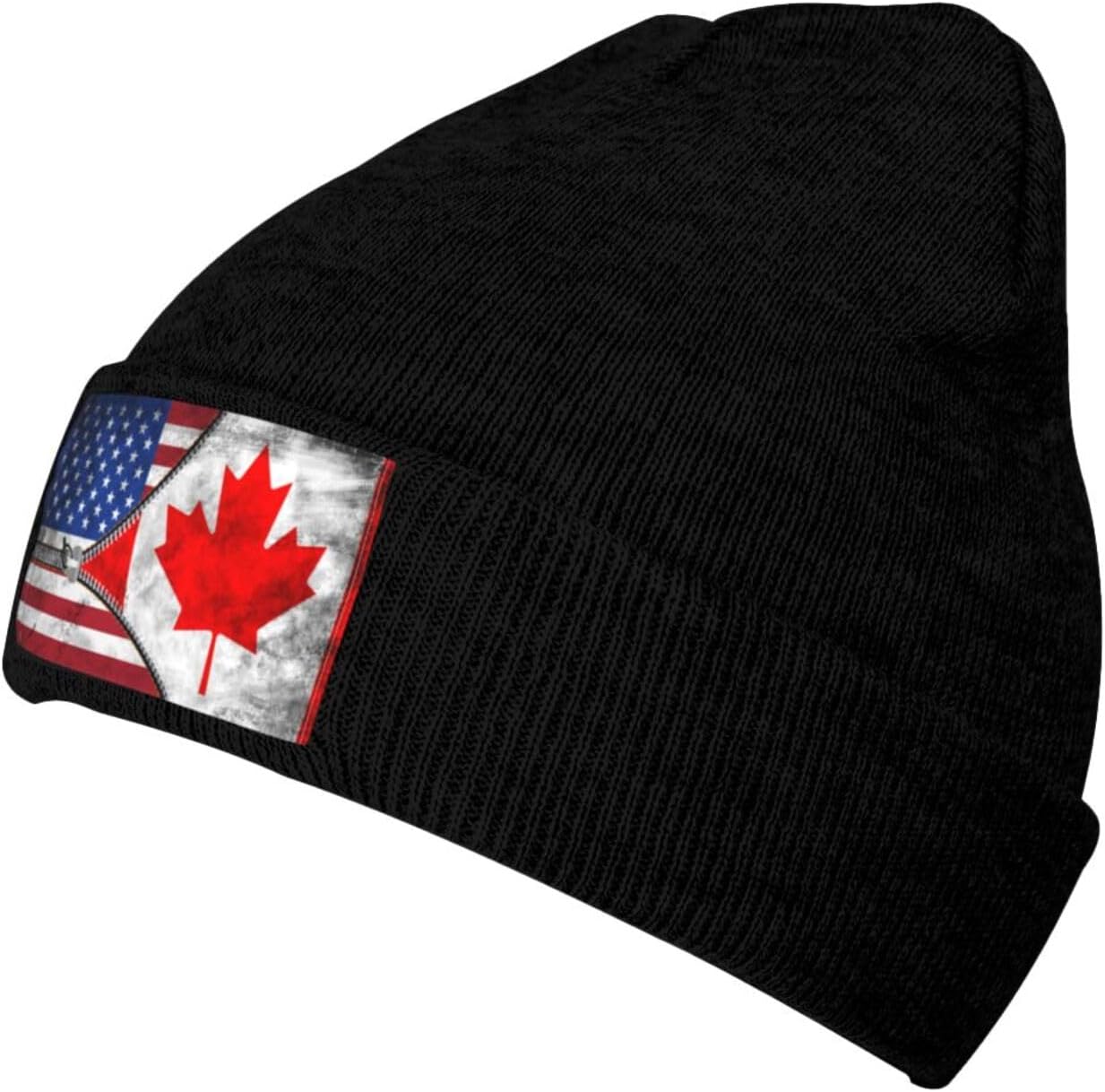 Dual Flag Warm Knit Hat for Outdoor Fun