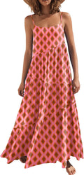 Women Summer Loose Sleeveless Linen Maxi Dress - Flowy Boho Fit