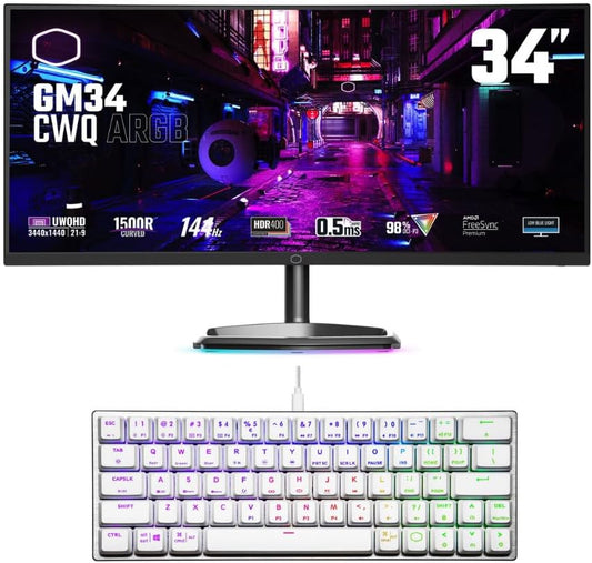 Ultimate Gaming Setup: 34-Inch Curved Monitor + Mechanical Keyboard