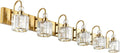 Gold Crystal Vanity Lights 6-Light 48in Bathroom Vanity - Modern Glow