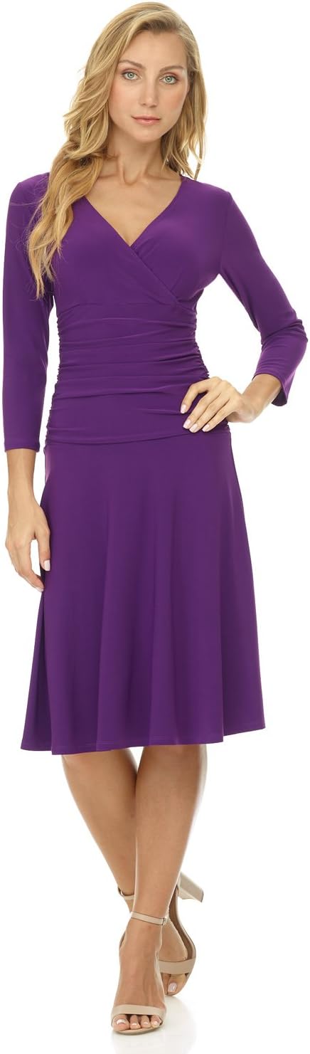 Rekucci Women's Slimming 3/4 Sleeve Fit-and-Flare Dress Review