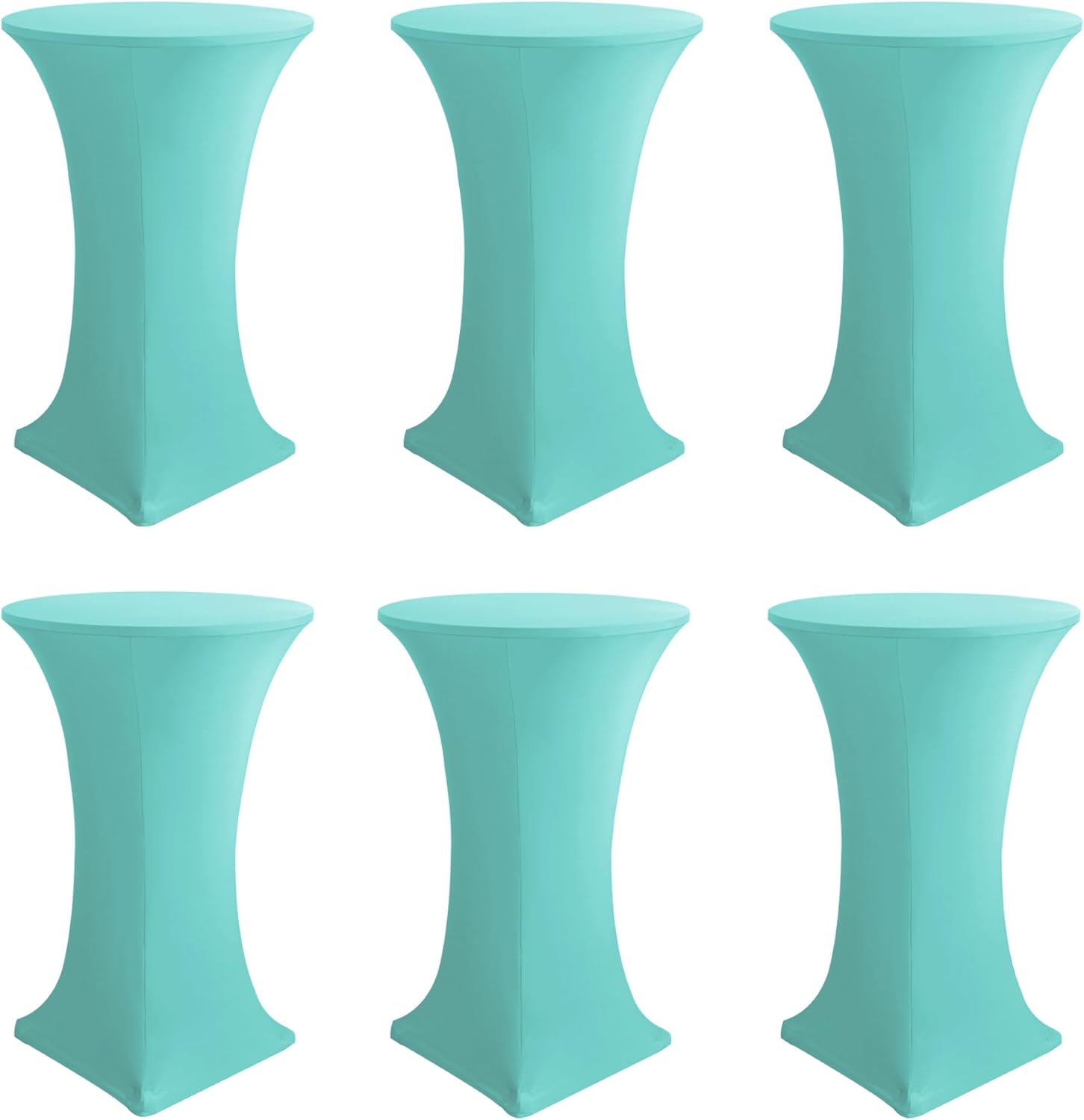 Aqua Blue Spandex Fitted Cocktail Table Covers for Events