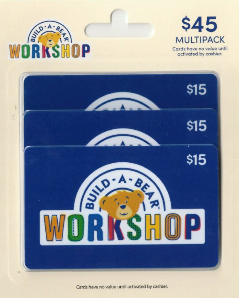 Build-A-Bear Gift Cards Multipack of 3 for Furry Fun