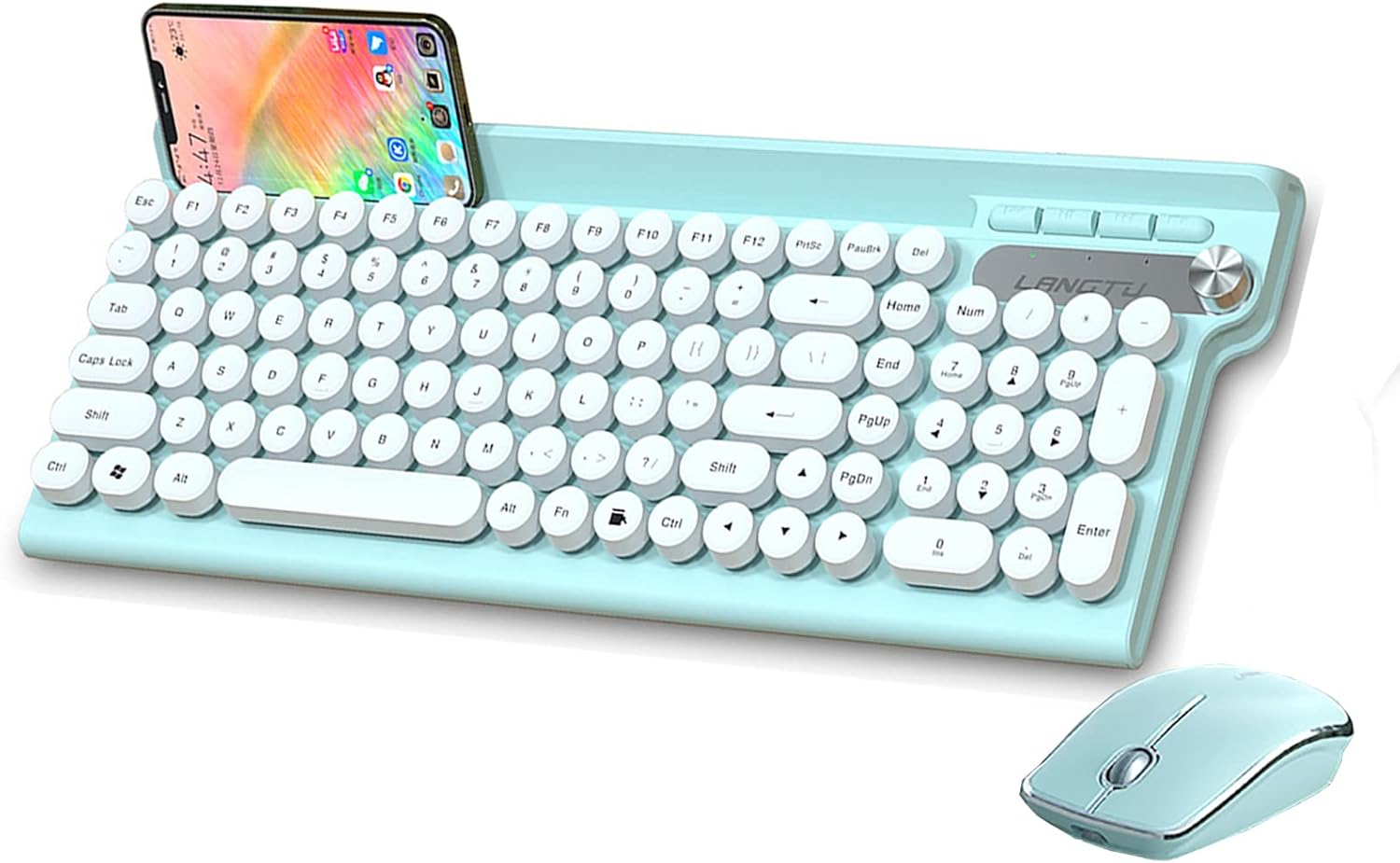 Wireless Keyboard and Mouse Combo with Phone Holder for Efficiency