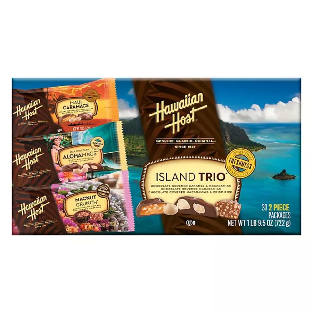 Hawaiian Host Island Trio Chocolate Covered Macadamia Nuts Gift