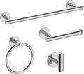 USHOWER Polished Chrome Bathroom Accessories Set - 4-Piece Towel Bar