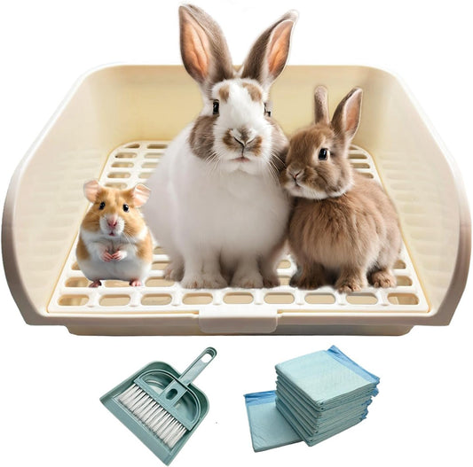 Extra Large Rabbit Litter Box for Easy Cleaning and Odor Control