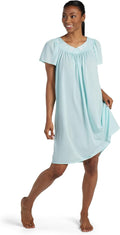 Miss Elaine Women's Short Tricot Nightgown - Lightweight