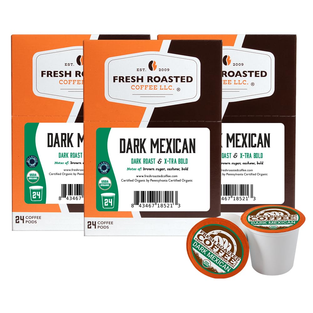 Organic Dark Mexican Coffee Pods for K Cup Brewers - 72 Count