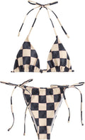 Triangle Halter Bikini Set - High Cut Side Tie Bathing Suit