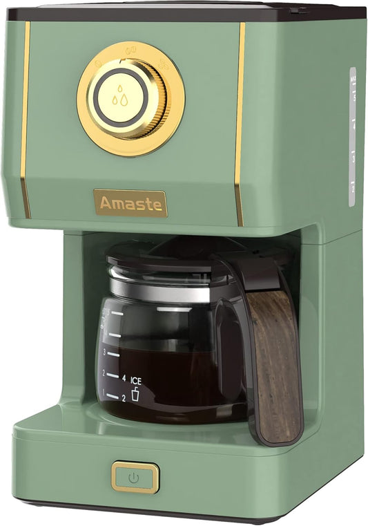 Amaste Drip Coffee Maker with 25 Oz Glass Pot and Retro Style