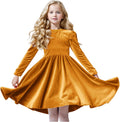 Girls Velvet Ruffled Long Sleeve Dress - Twirl-Ready Spring