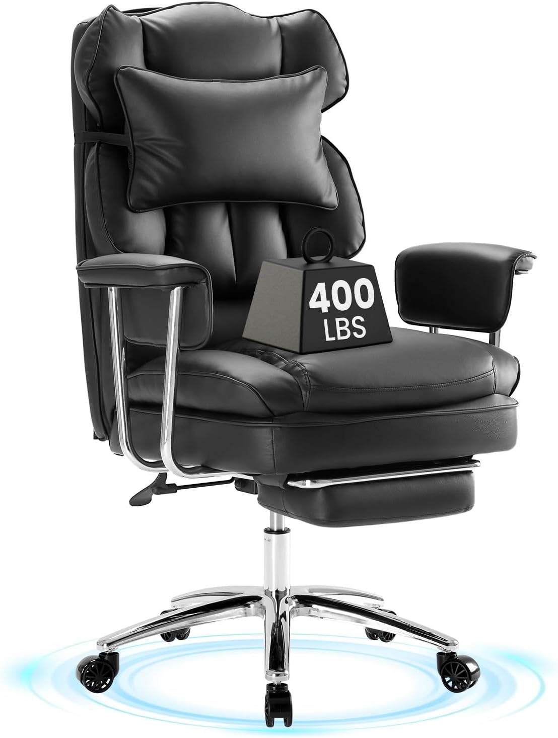 OLIXIS Executive Office Chair: Ergo Big & Tall, Reclining, Lumbar Support