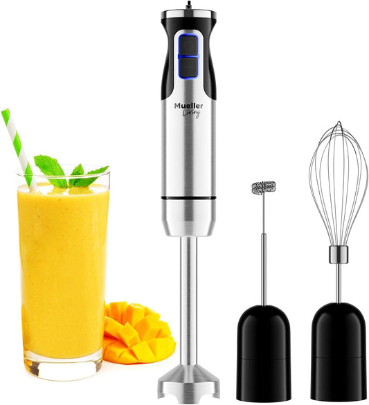 Mueller 8-Speed Stainless Hand Blender 3-in-1 - Turbo Mode