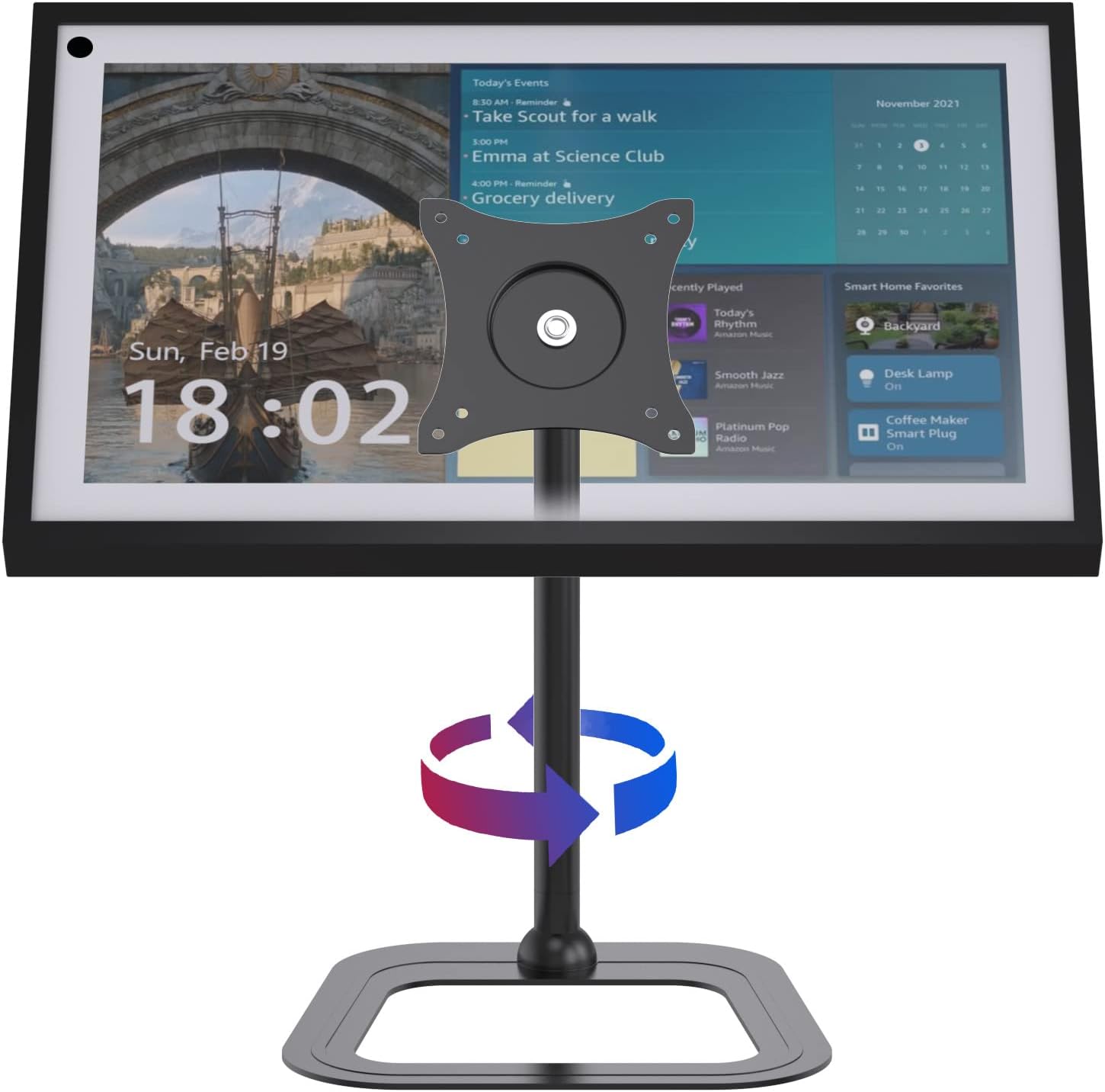 Mount for Echo Show 15: Swivel, Tilt, and Rotate with Ease
