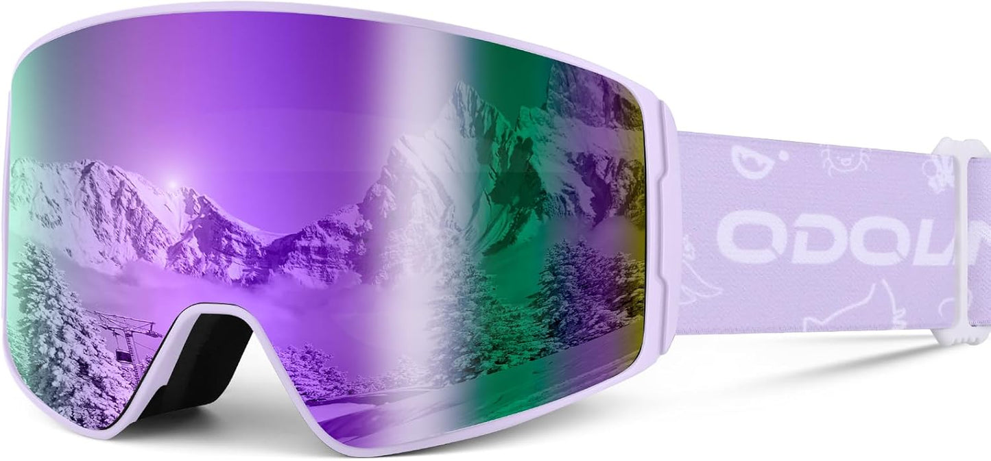 Odoland Anti-Fog Kids Snow Goggles - Youth Skiing Essential