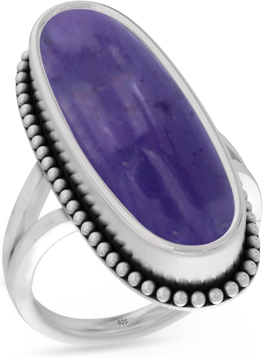 925 Sterling Silver Ring with Amethyst Gemstone for Women
