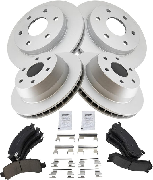 TRQ Ceramic Brake Pad & Coated Rotor Kit for Chevy Express