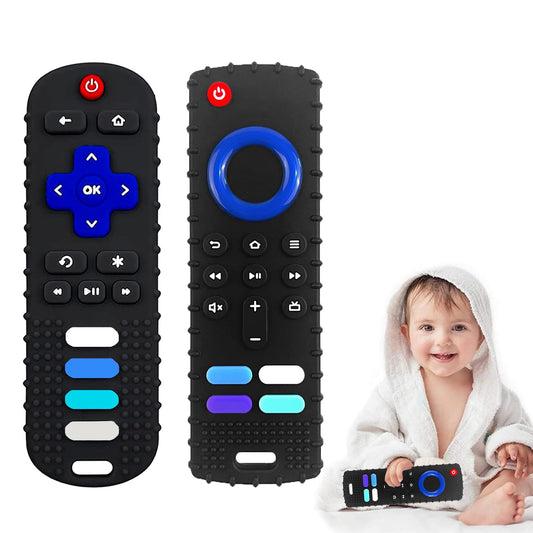 TV Remote Teether for Soothing Babies 3-24 Months