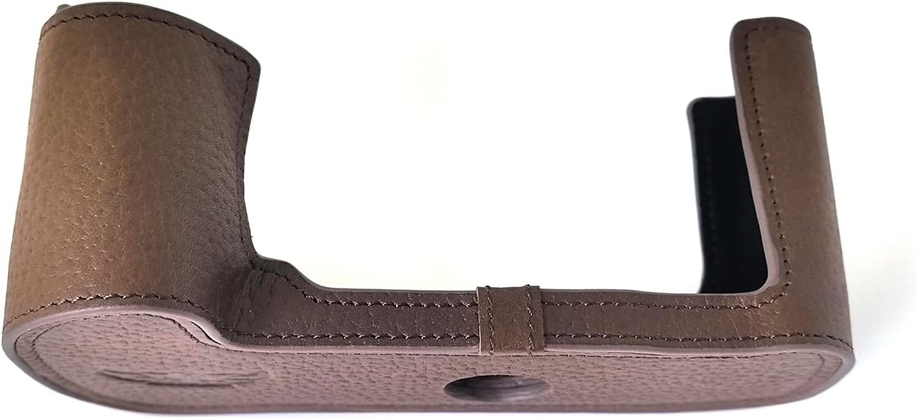 Handmade Genuine Leather Half Camera Case for Nikon F80 - Coffee