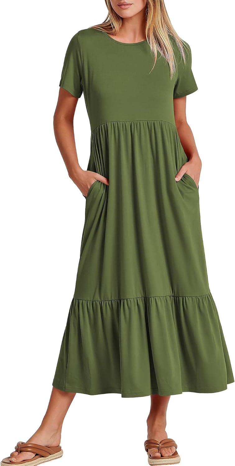 ANRABESS Womens Summer Casual Maxi Dress for Beach Travel