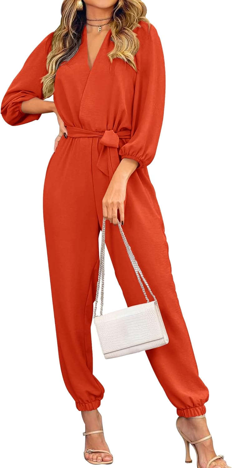 PRETTYGARDEN Women's Fall Jumpsuits for Dressy Casual Style