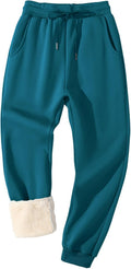 Fleece Lined Sherpa Sweatpants for Men - Winter Warm Joggers bottom