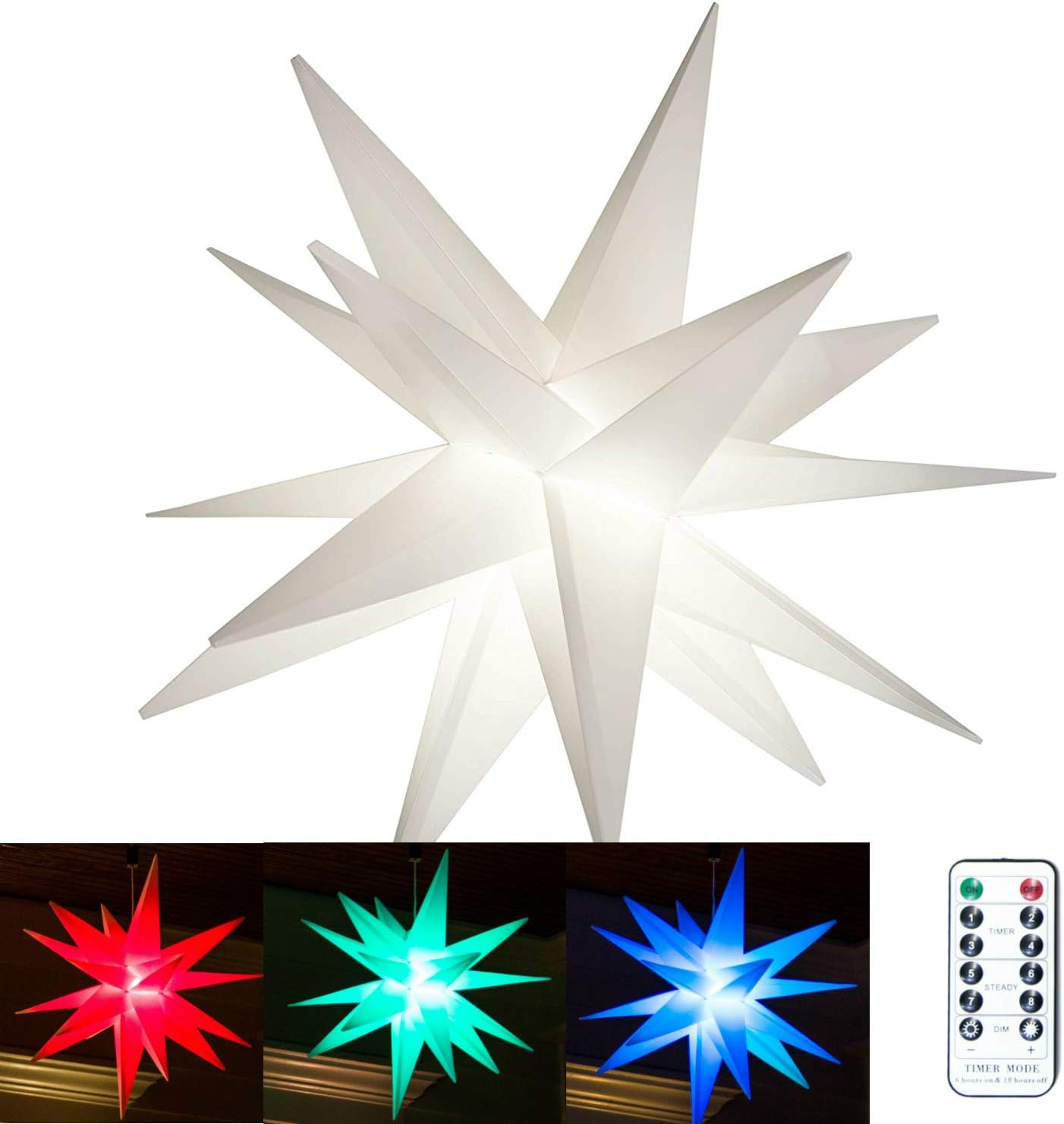 Elf Logic 18 in Color Changing Moravian Star Light for Decor