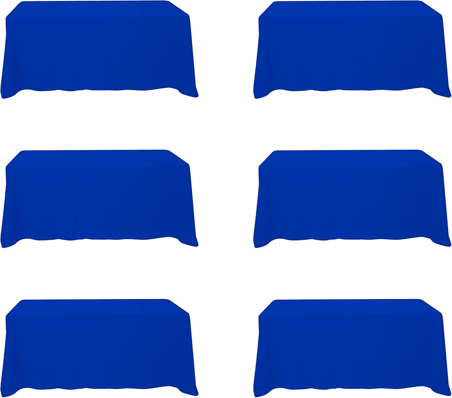 Royal Blue Tablecloths for 6 Foot Rectangle Tables - 6 Pack