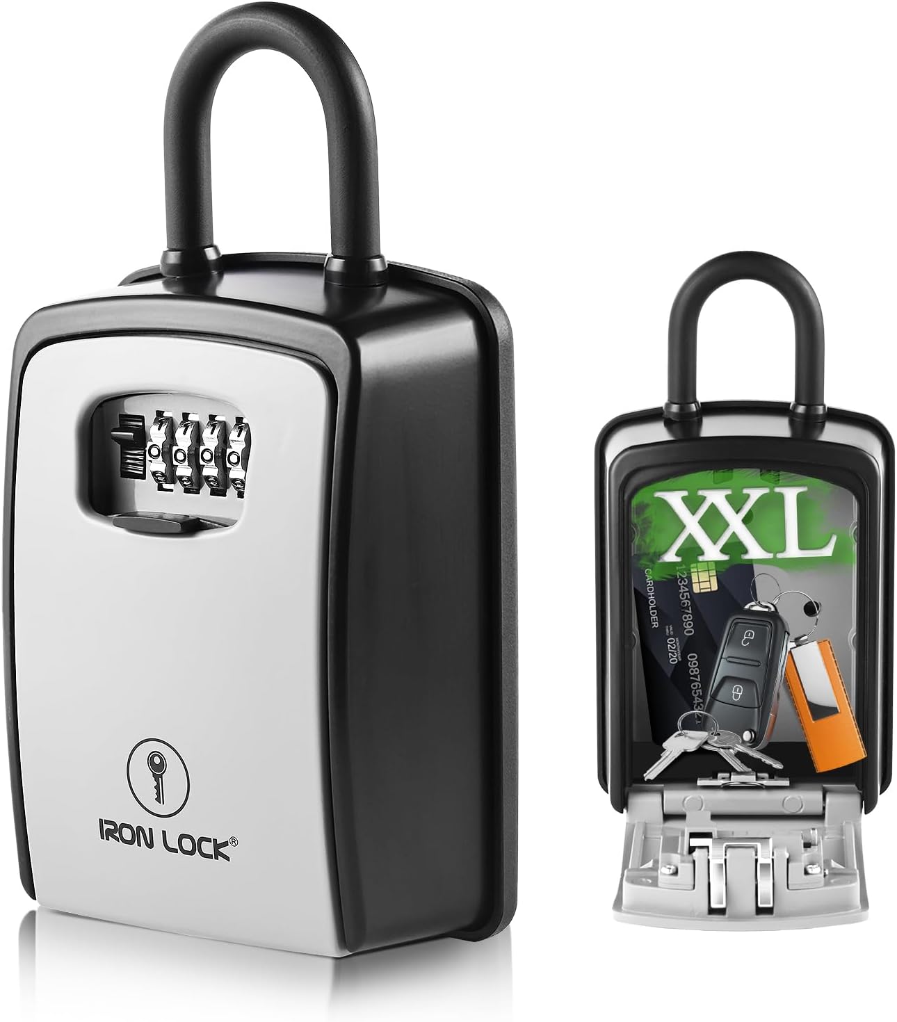 Iron Lock XXL Portable Key Lock Box for Secure Key Storage