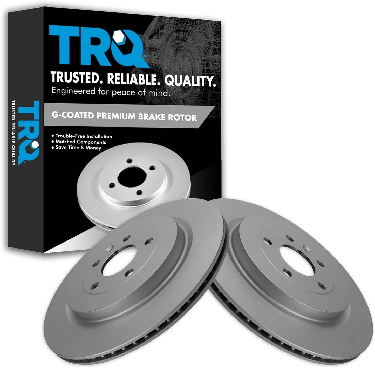 TRQ Rear Brake Rotor Set for 2013-2019 Ford and Lincoln Vehicles