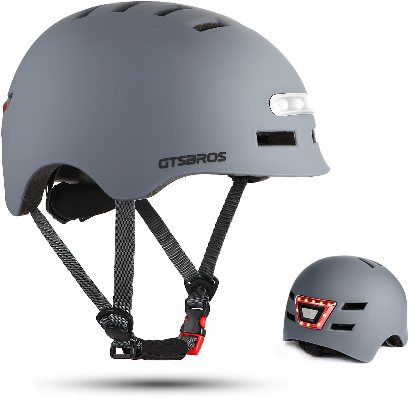 Adjustable Bike Helmet with LED Lights for Safe Commuting