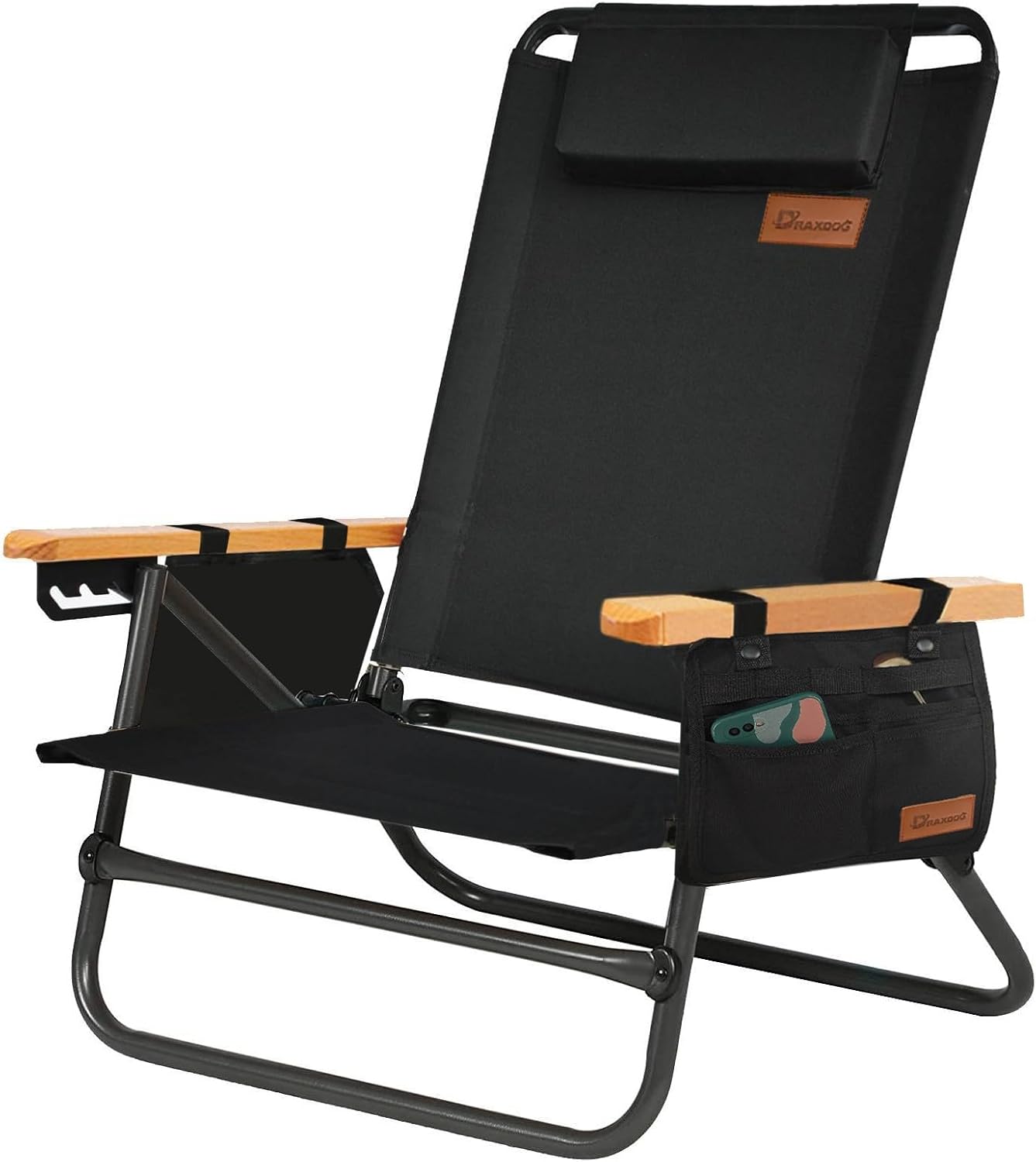 Beach Chair with Adjustable Backrest and Portable Design