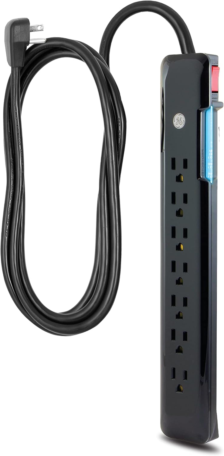 GE 7-Outlet Surge Protector: 1080 Joules, Power Filter, Circuit Breaker
